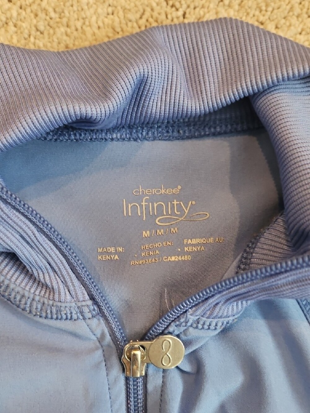Cherokee Infinity Light Periwinkle Scrub Jacket - Picture 2 of 14